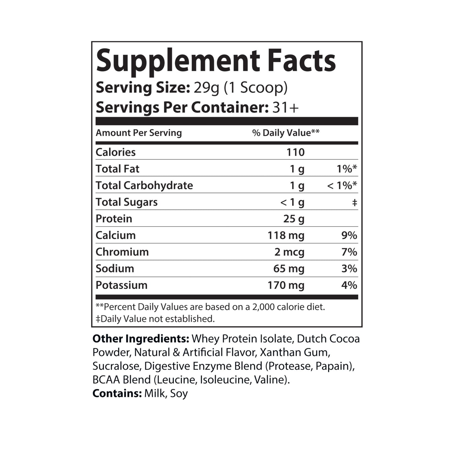 RockSolid Fitness ROCKSOLID UNBREAKABLE Whey Isolate Protein Supplement (32oz, 2lb) | 25g Protein Per Serving | Chocolate Flavor - ZenGen USA