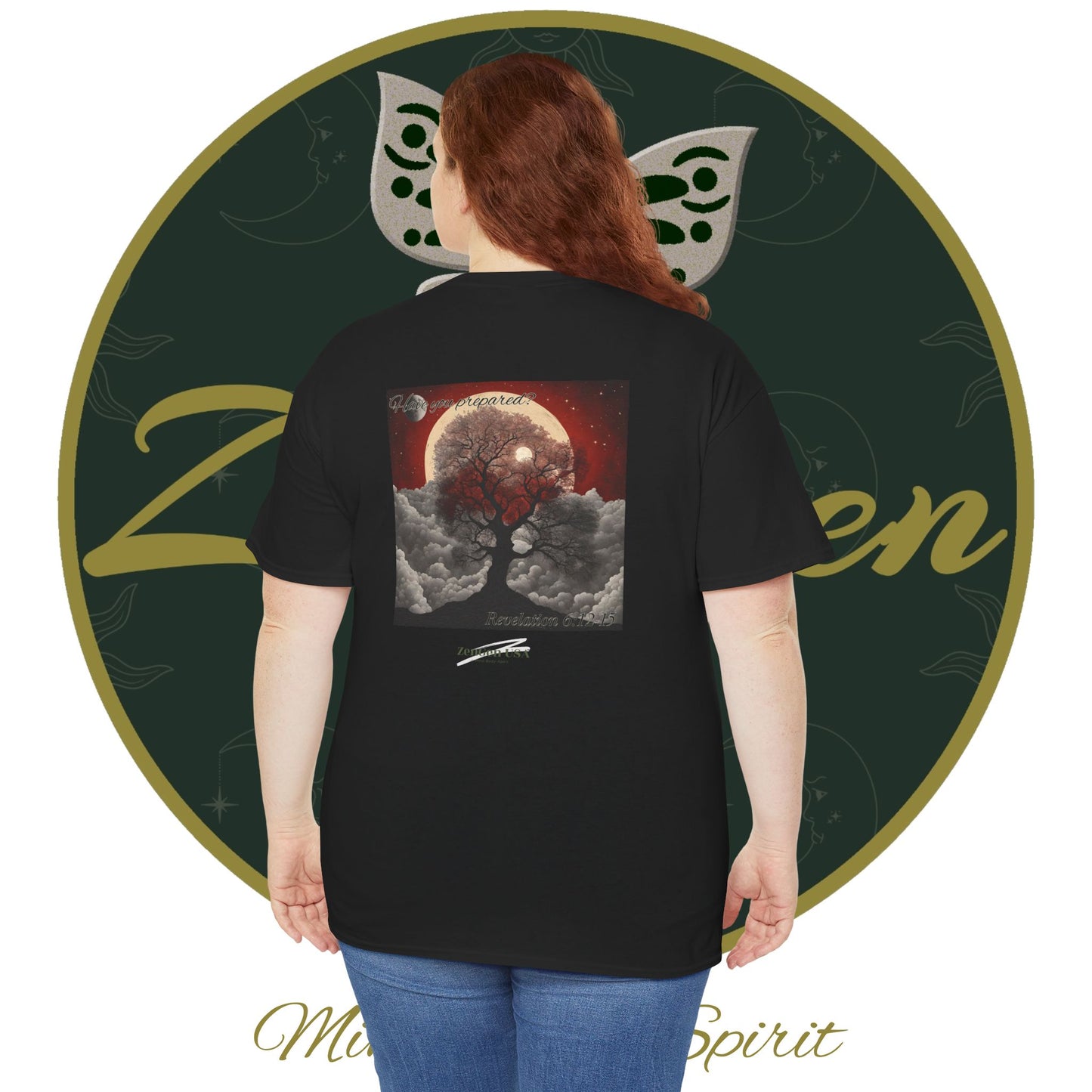 Apocalipsis - 6to Sello Apocalipsis 6:12-15 - Camiseta de algodón pesado unisex - Colección Revelación - ZenGen USA