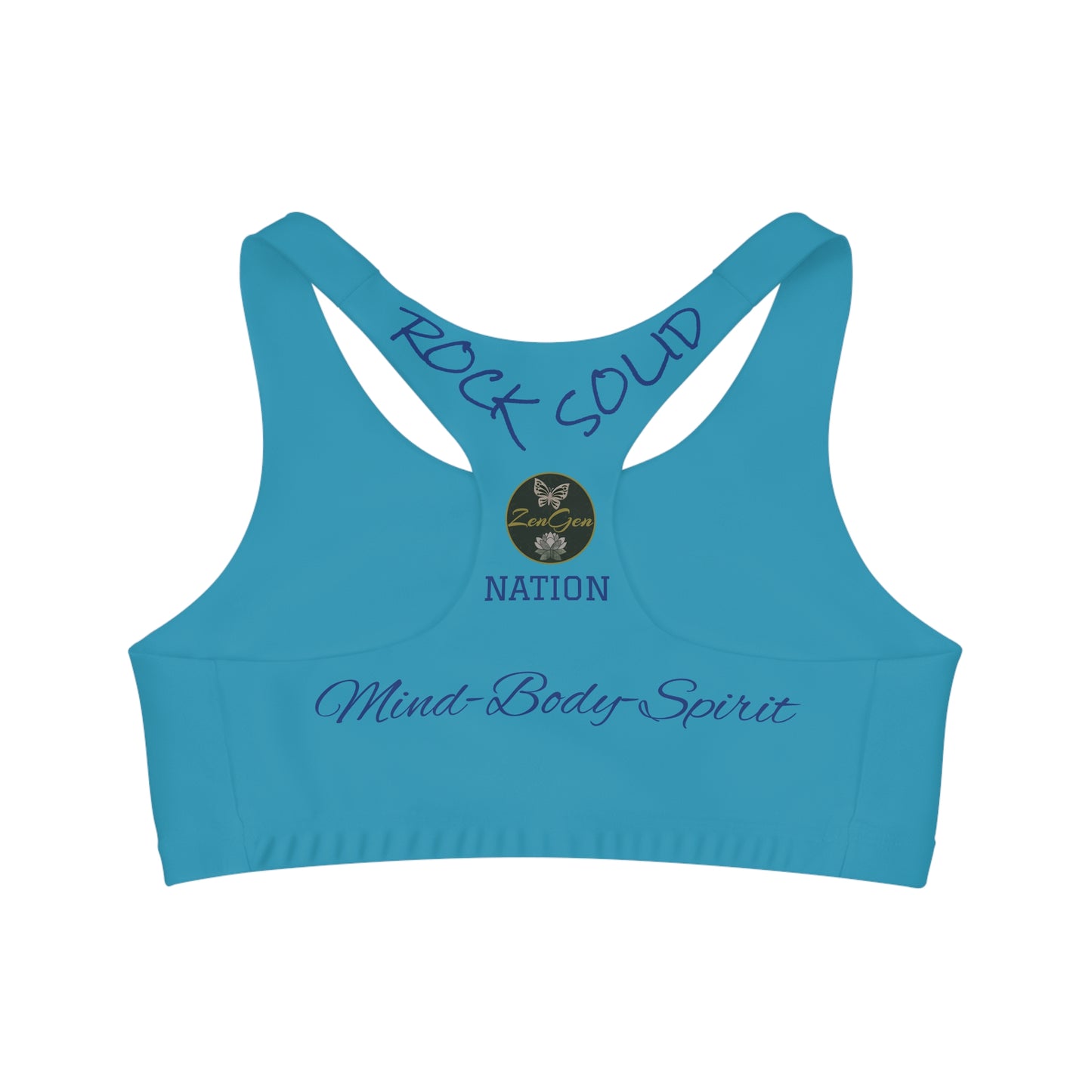 Seamless Sports Bra Turquois - ROCK SOLID Blazing Flower - ZenGen USA - ZenGen USA