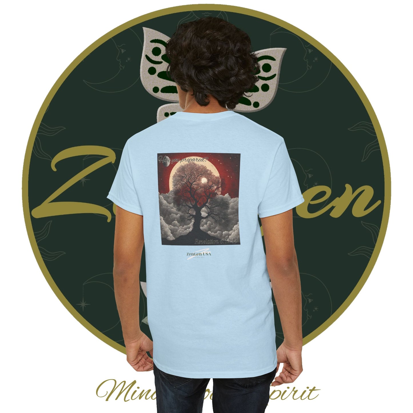 Apocalipsis - 6to Sello Apocalipsis 6:12-15 - Camiseta de algodón pesado unisex - Colección Revelación - ZenGen USA