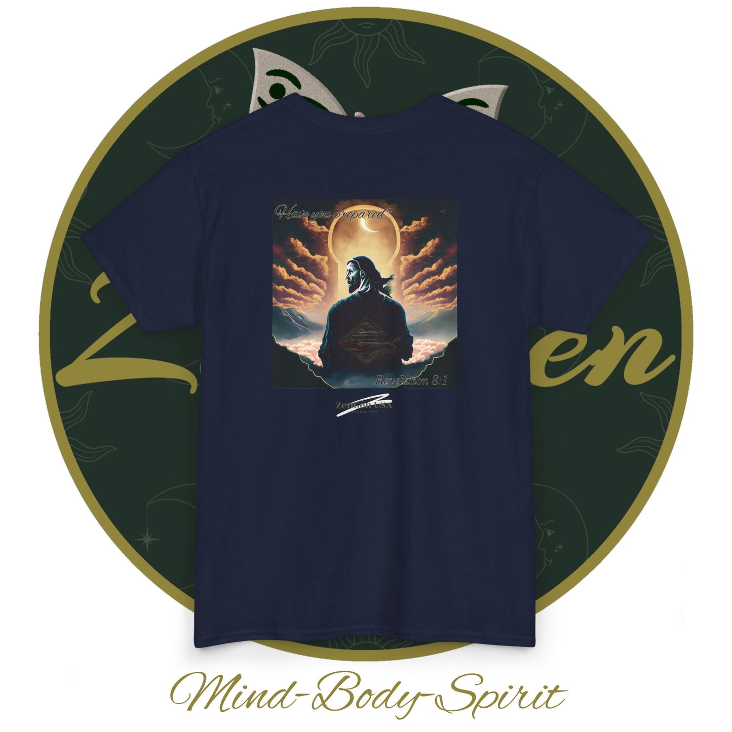 Apocalipsis - 7mo Sello Apocalipsis 8:1 - Camiseta de algodón pesado unisex - Colección Revelación - ZenGen USA