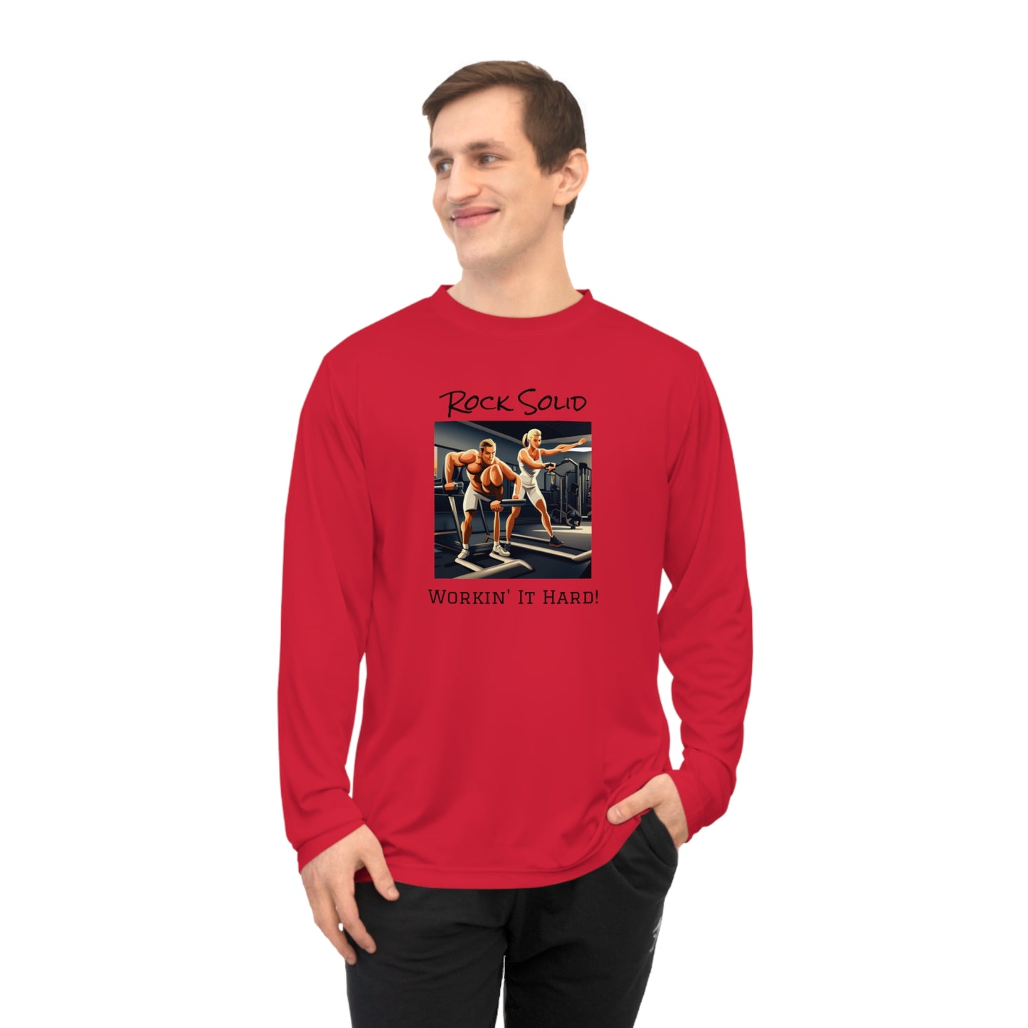 Unisex Performance Long Sleeve Shirt - ROCK SOLID "Workin it Hard!" - ZenGen USA - ZenGen USA
