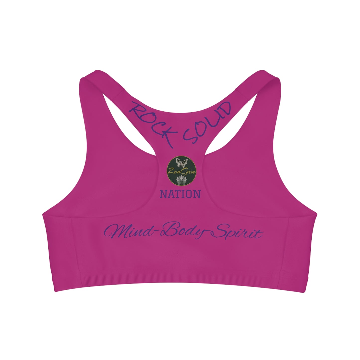 Seamless Sports Bra Pink - ROCK SOLID Blazing Flower - ZenGen USA - ZenGen USA