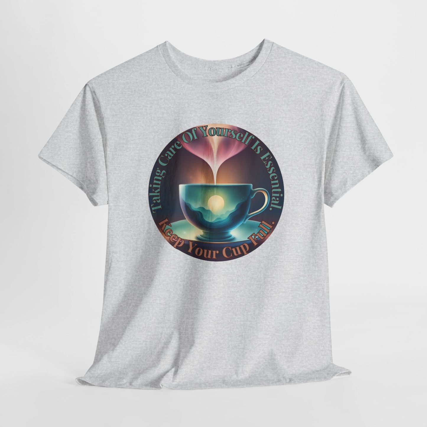 Keep Your Cup Full Unisex Heavy Cotton Zen Graphic Tee | 12 Colors To Choose | ZenGen - ZenGen USA