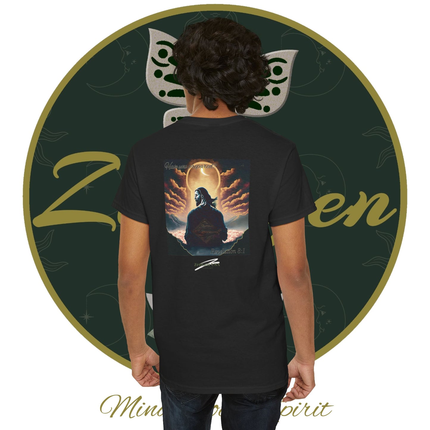 Apocalipsis - 7mo Sello Apocalipsis 8:1 - Camiseta de algodón pesado unisex - Colección Revelación - ZenGen USA