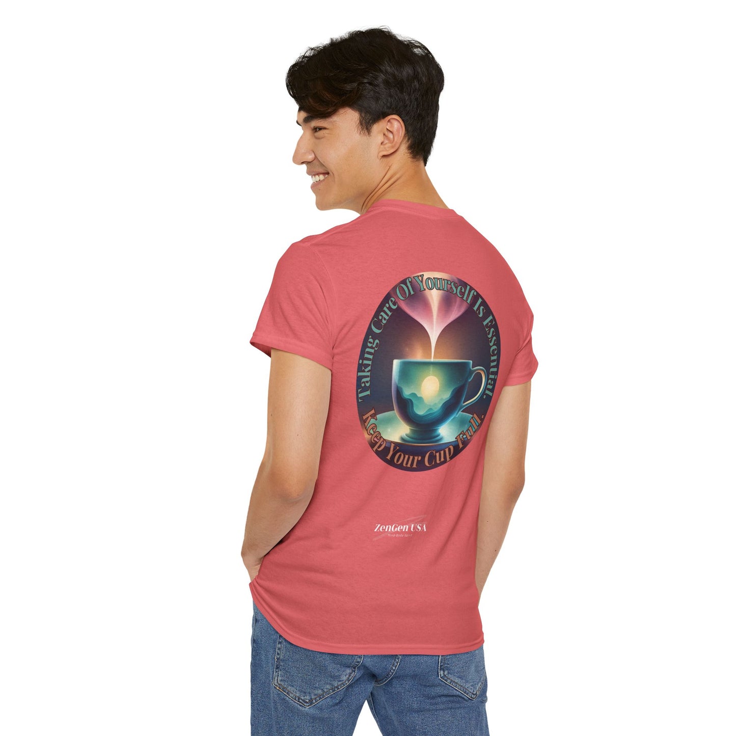 Keep Your Cup Full Unisex Heavy Cotton Zen Graphic Tee | 12 Colors To Choose | ZenGen - ZenGen USA