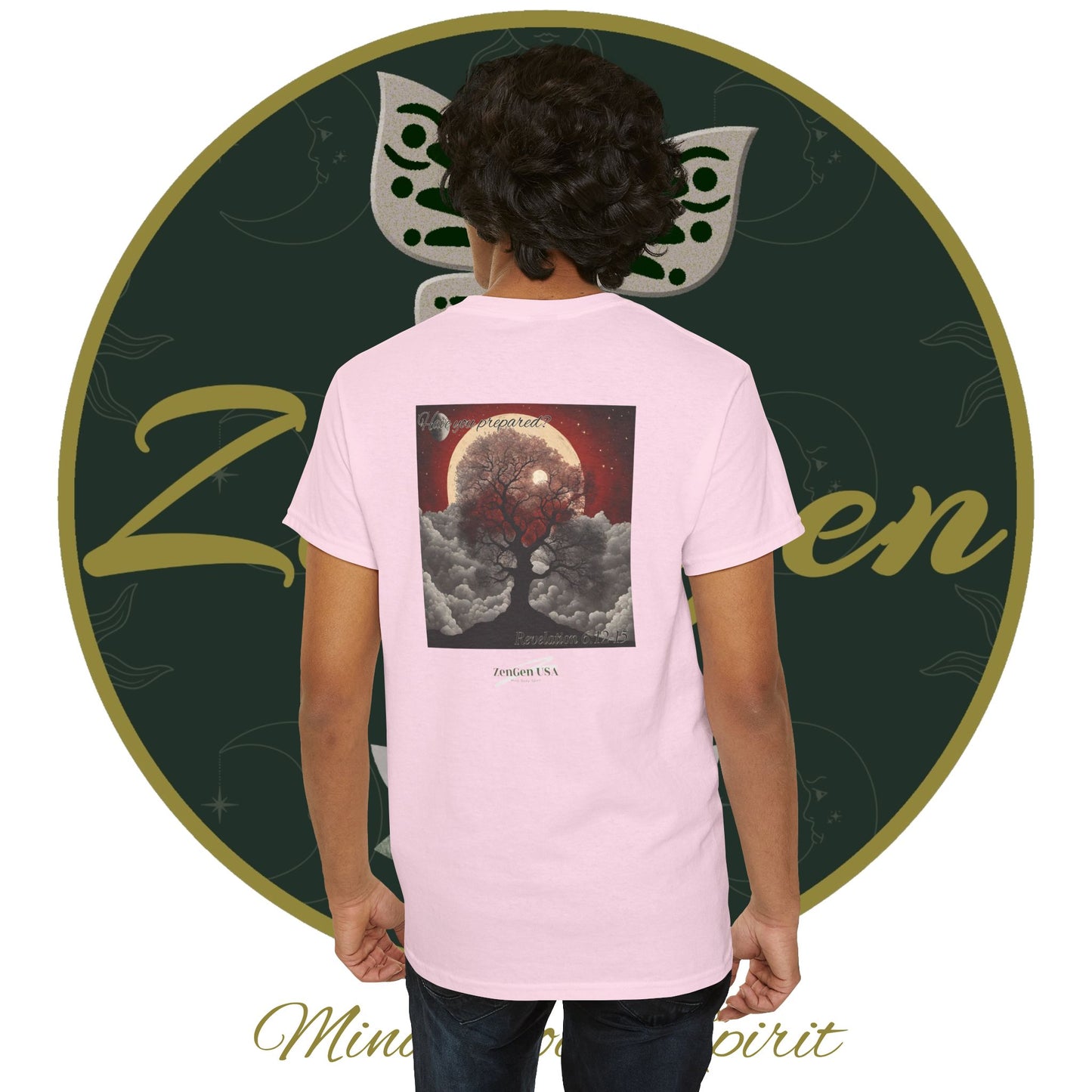 Apocalipsis - 6to Sello Apocalipsis 6:12-15 - Camiseta de algodón pesado unisex - Colección Revelación - ZenGen USA