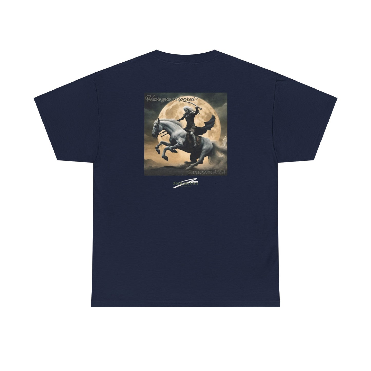 Apocalipsis - 4to Sello Apocalipsis 6:7,8 - Camiseta de algodón pesado unisex - Colección Revelación - ZenGen USA