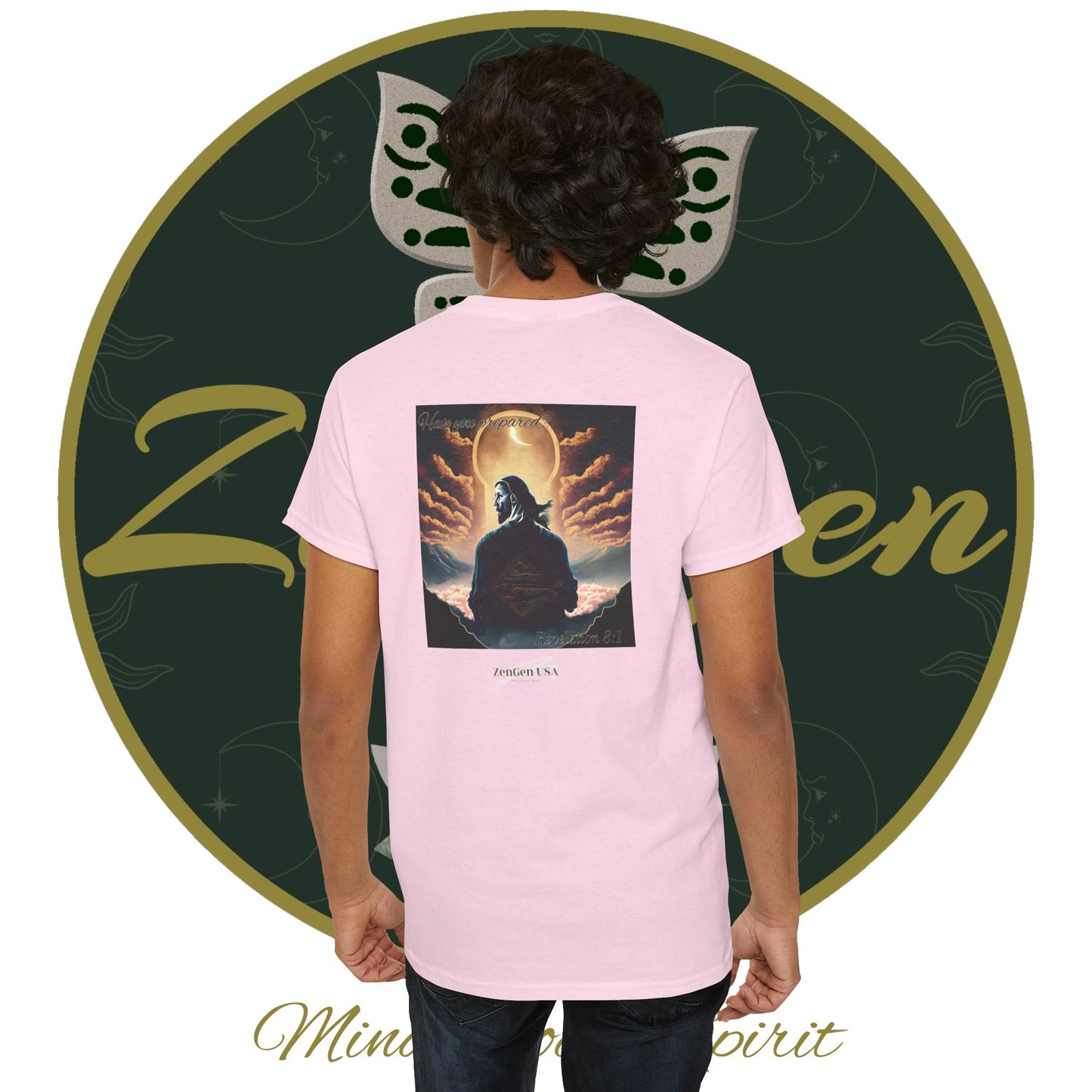 Apocalipsis - 7mo Sello Apocalipsis 8:1 - Camiseta de algodón pesado unisex - Colección Revelación - ZenGen USA