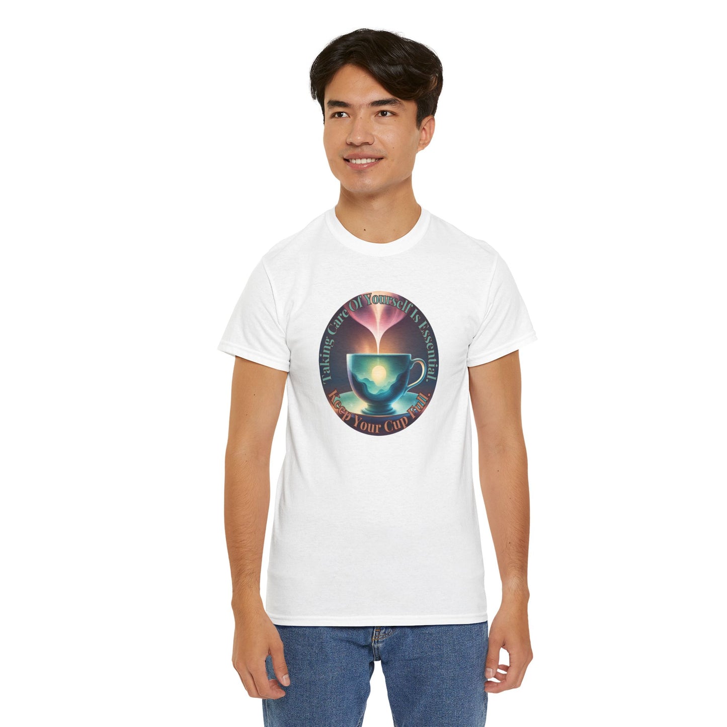 Keep Your Cup Full Unisex Heavy Cotton Zen Graphic Tee | 12 Colors To Choose | ZenGen - ZenGen USA