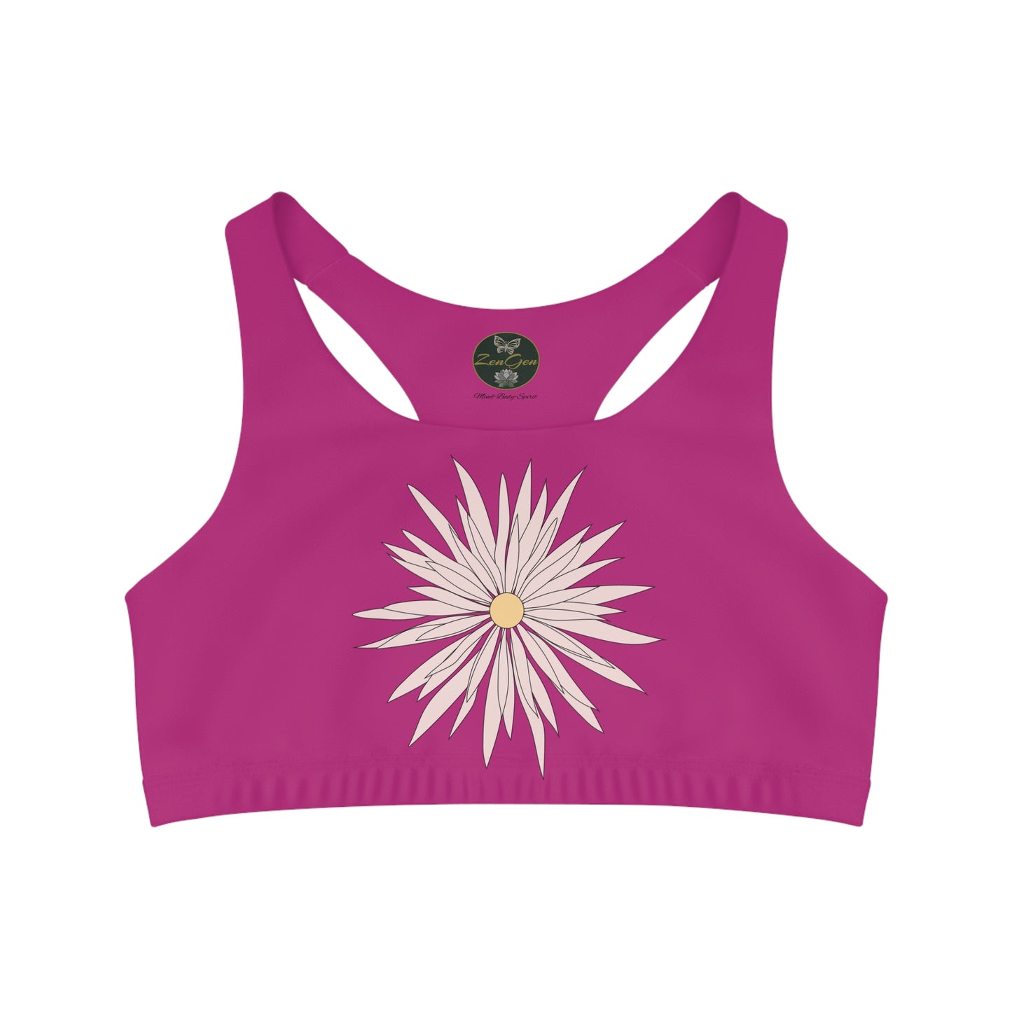 Seamless Sports Bra Pink - ROCK SOLID Blazing Flower - ZenGen USA - ZenGen USA