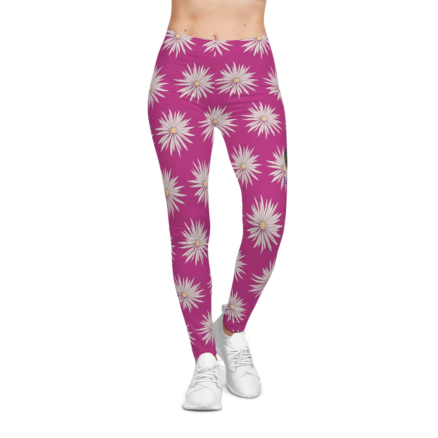 Women's Casual Leggings - Pink - ROCK SOLID Blazing Flower - ZenGen USA - ZenGen USA