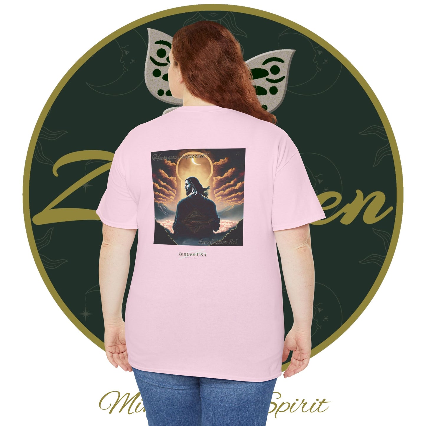 Apocalipsis - 7mo Sello Apocalipsis 8:1 - Camiseta de algodón pesado unisex - Colección Revelación - ZenGen USA