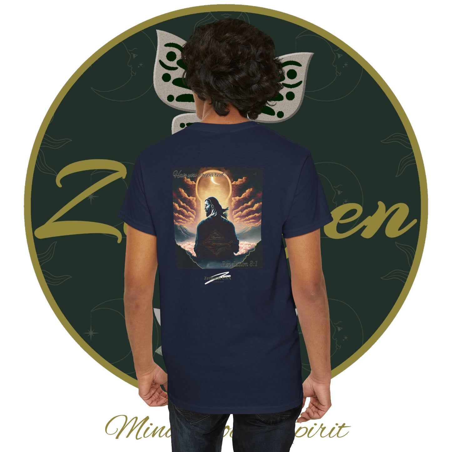 Apocalipsis - 7mo Sello Apocalipsis 8:1 - Camiseta de algodón pesado unisex - Colección Revelación - ZenGen USA