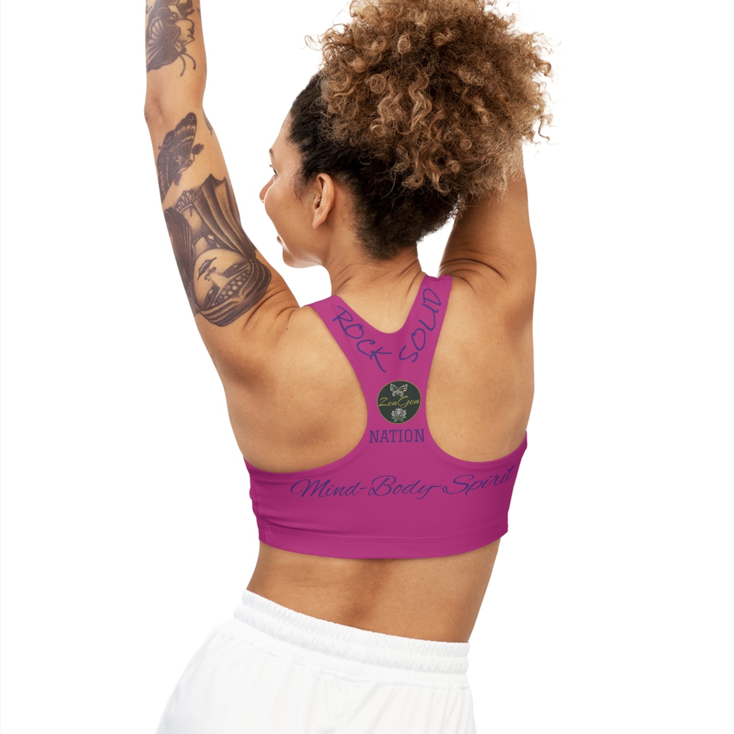 Seamless Sports Bra Pink - ROCK SOLID Blazing Flower - ZenGen USA - ZenGen USA