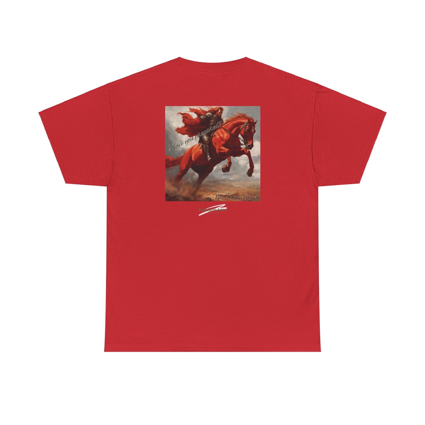 Apocalipsis - 2do Sello Apocalipsis 6:3,4 - Camiseta de algodón pesado unisex - Colección Revelación - ZenGen USA