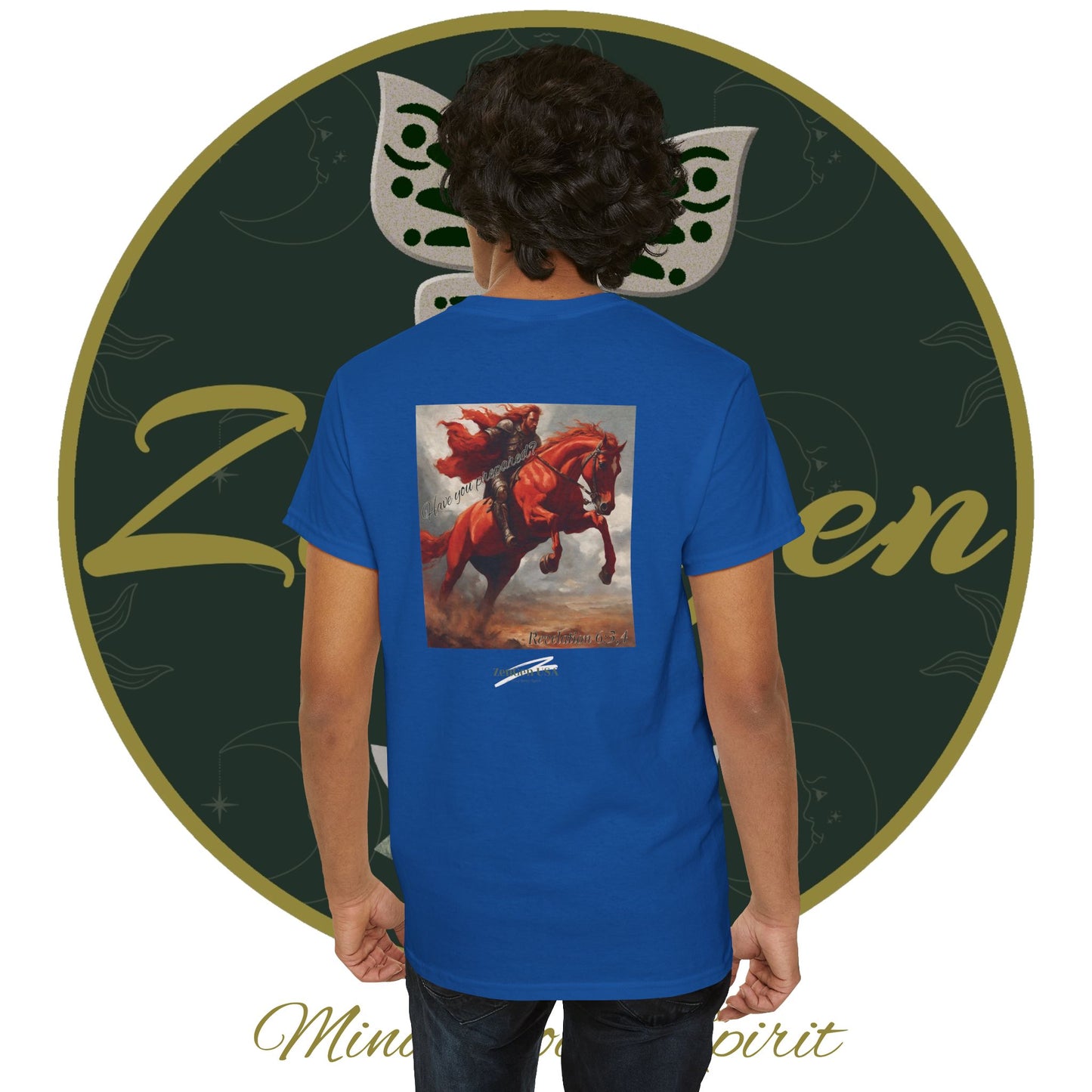 Apocalipsis - 2do Sello Apocalipsis 6:3,4 - Camiseta de algodón pesado unisex - Colección Revelación - ZenGen USA