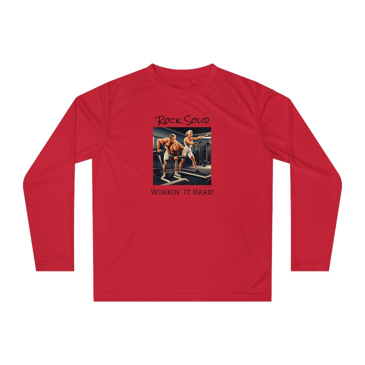 Unisex Performance Long Sleeve Shirt - ROCK SOLID "Workin it Hard!" - ZenGen USA - ZenGen USA