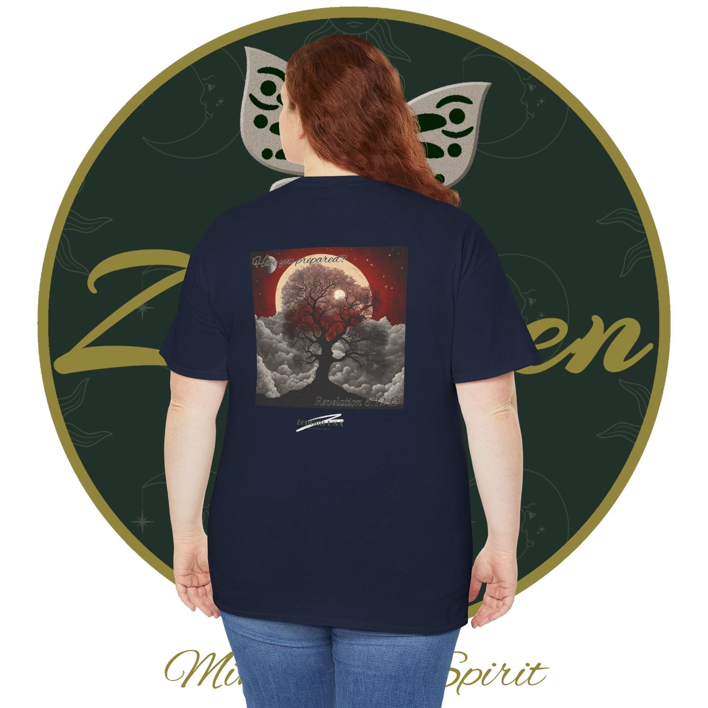 Apocalipsis - 6to Sello Apocalipsis 6:12-15 - Camiseta de algodón pesado unisex - Colección Revelación - ZenGen USA