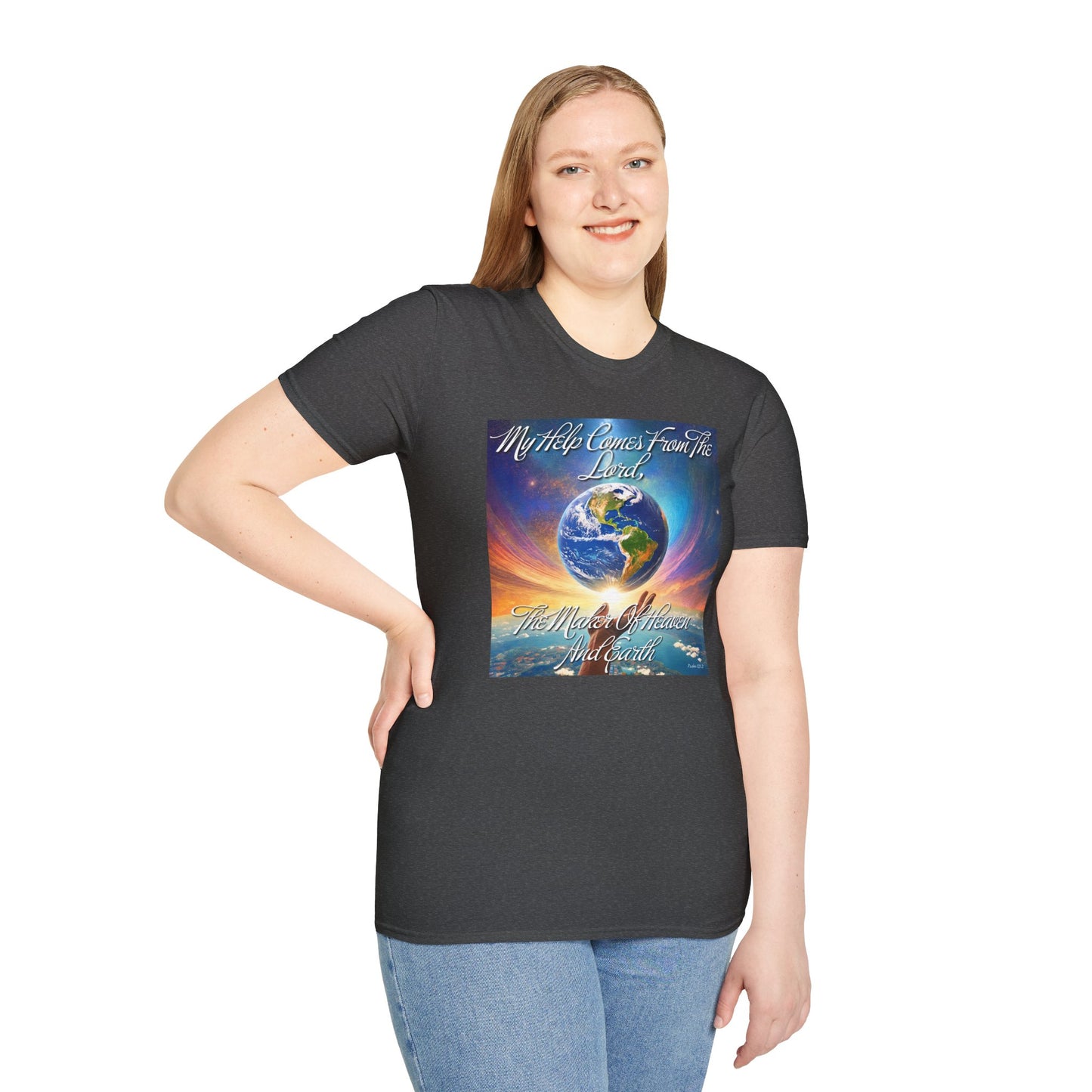 ZenGen USA Psalm 121:2 My Help Comes From The Lord... - Unisex Softstyle T-Shirt - ZenGen USA