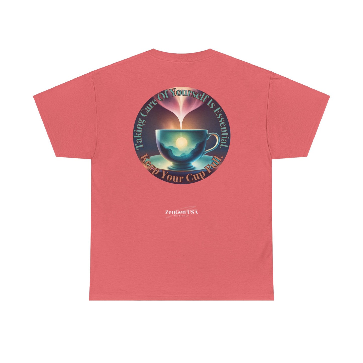 Keep Your Cup Full Unisex Heavy Cotton Zen Graphic Tee | 12 Colors To Choose | ZenGen - ZenGen USA