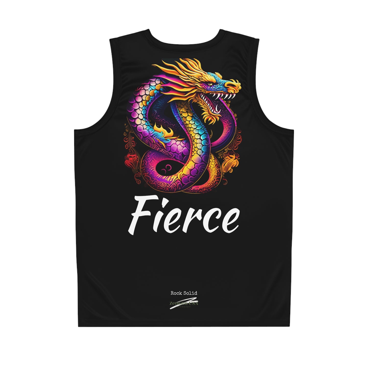 ZenGen USA "ROCK SOLID" Active Wear - FIERCE Dragon Basketball Jersey (AOP) - ZenGen USA