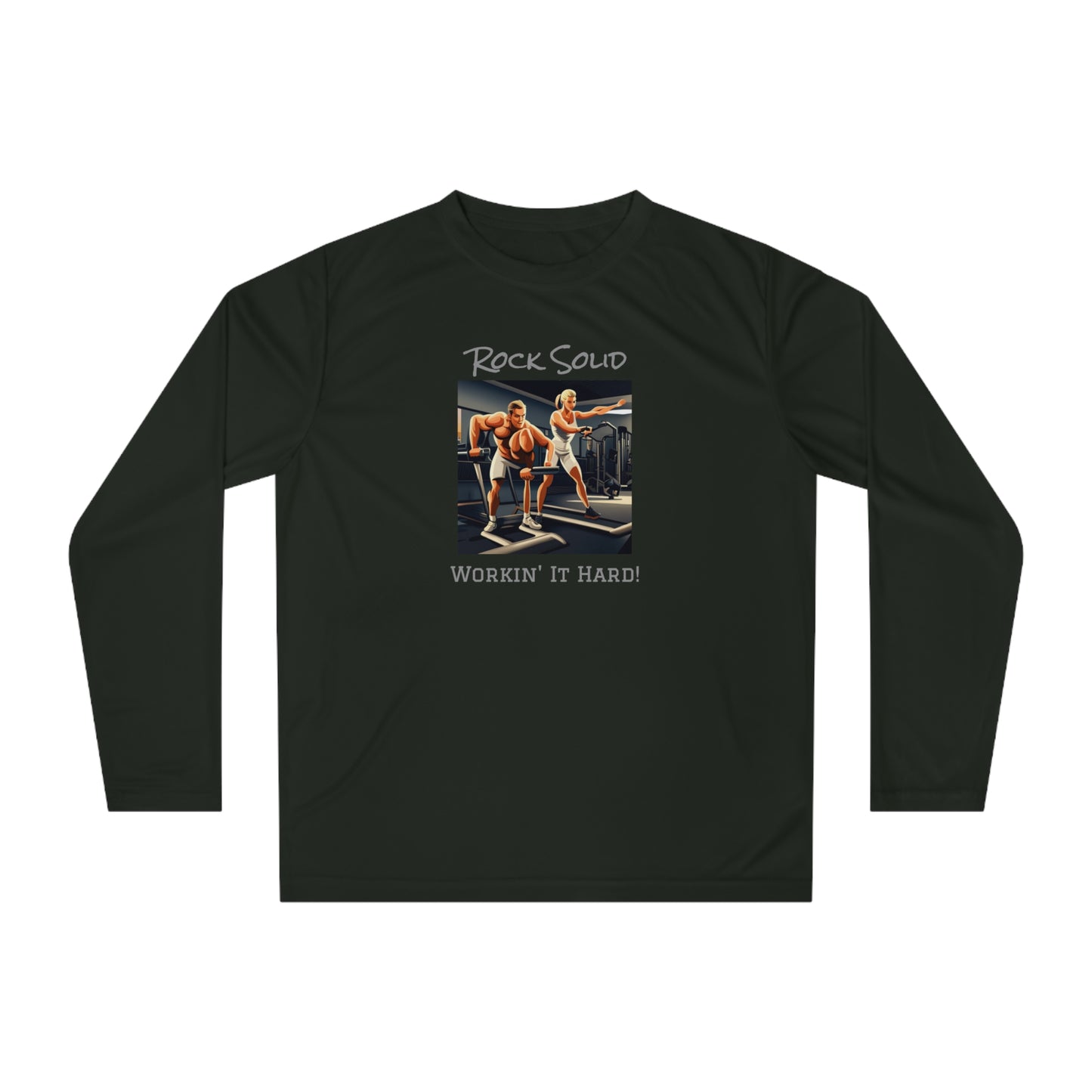 Unisex Performance Long Sleeve Shirt - ROCK SOLID "Workin it Hard!" - ZenGen USA - ZenGen USA