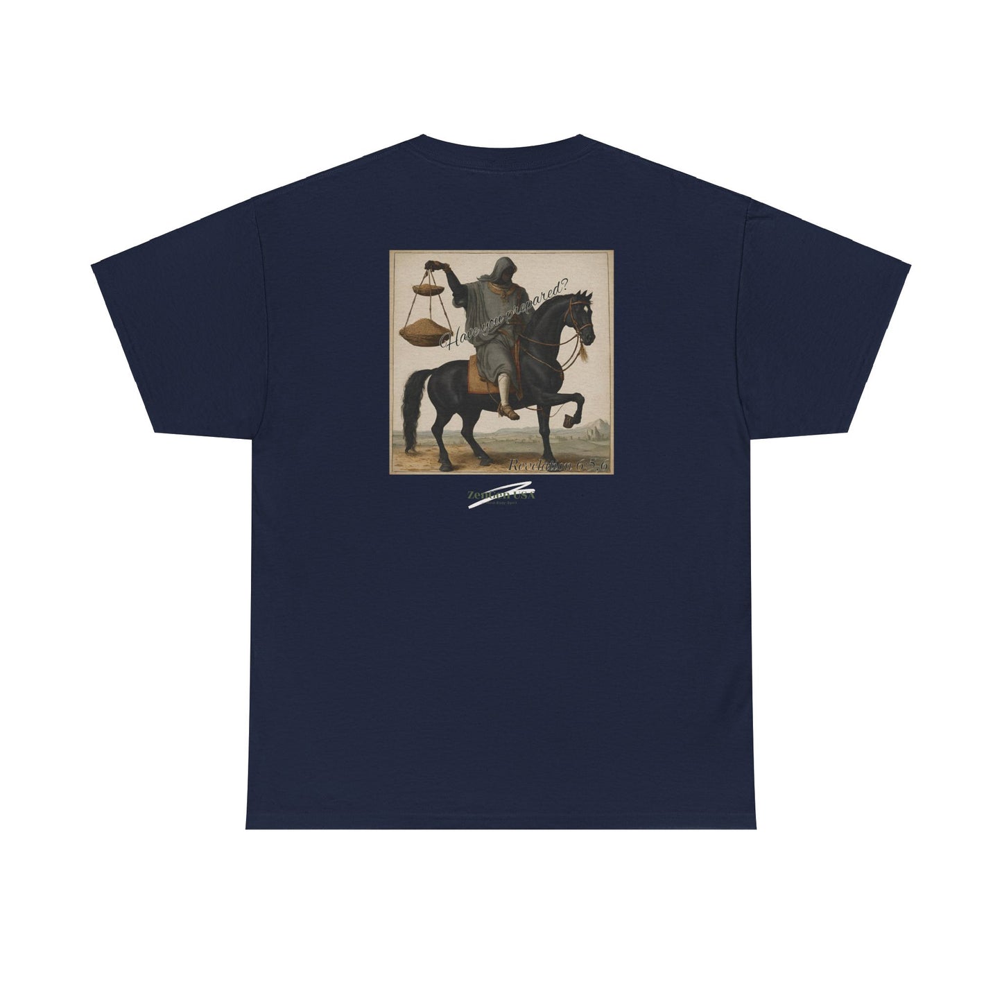 Apocalypse - 3rd Seal Revelation 6:5,6 - Unisex Heavy Cotton Tee - Revelation Collection - ZenGen USA - ZenGen USA