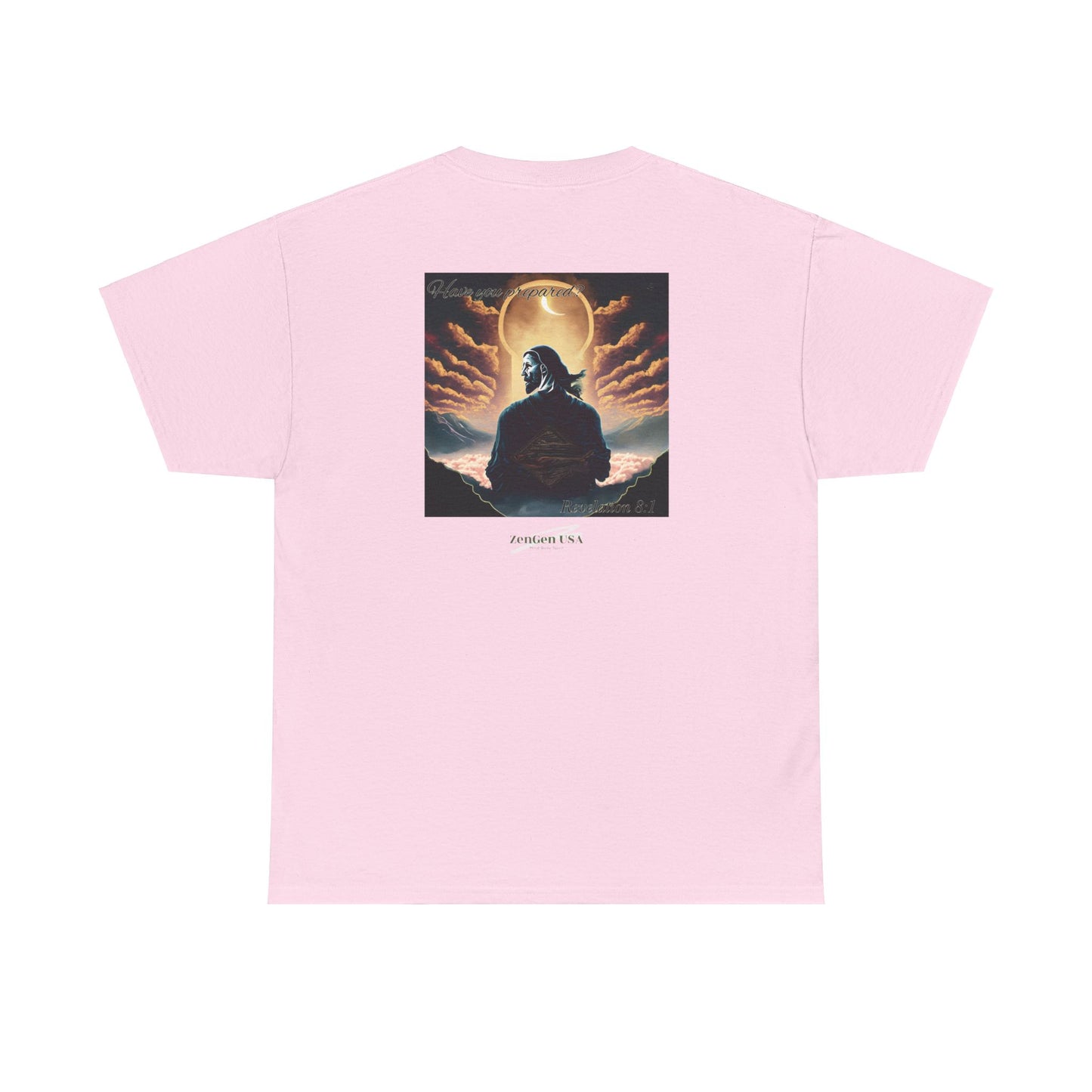 Apocalipsis - 7mo Sello Apocalipsis 8:1 - Camiseta de algodón pesado unisex - Colección Revelación - ZenGen USA