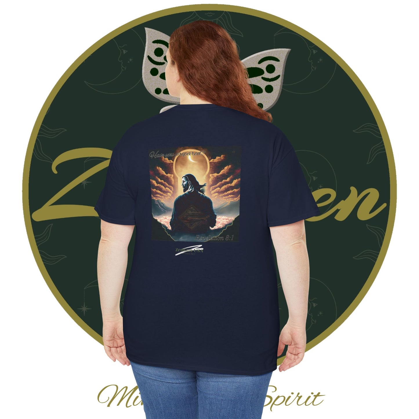 Apocalipsis - 7mo Sello Apocalipsis 8:1 - Camiseta de algodón pesado unisex - Colección Revelación - ZenGen USA