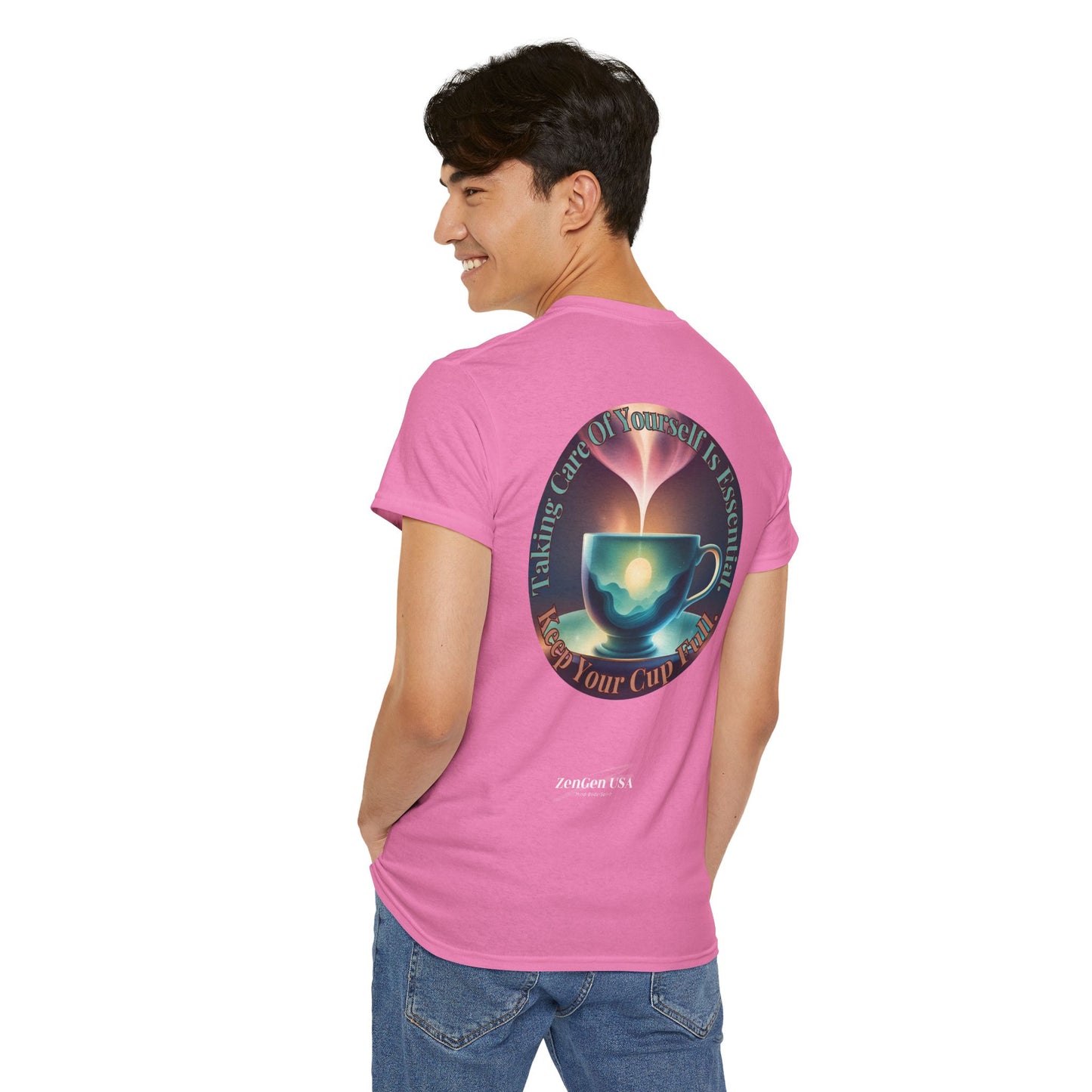 Keep Your Cup Full Unisex Heavy Cotton Zen Graphic Tee | 12 Colors To Choose | ZenGen - ZenGen USA