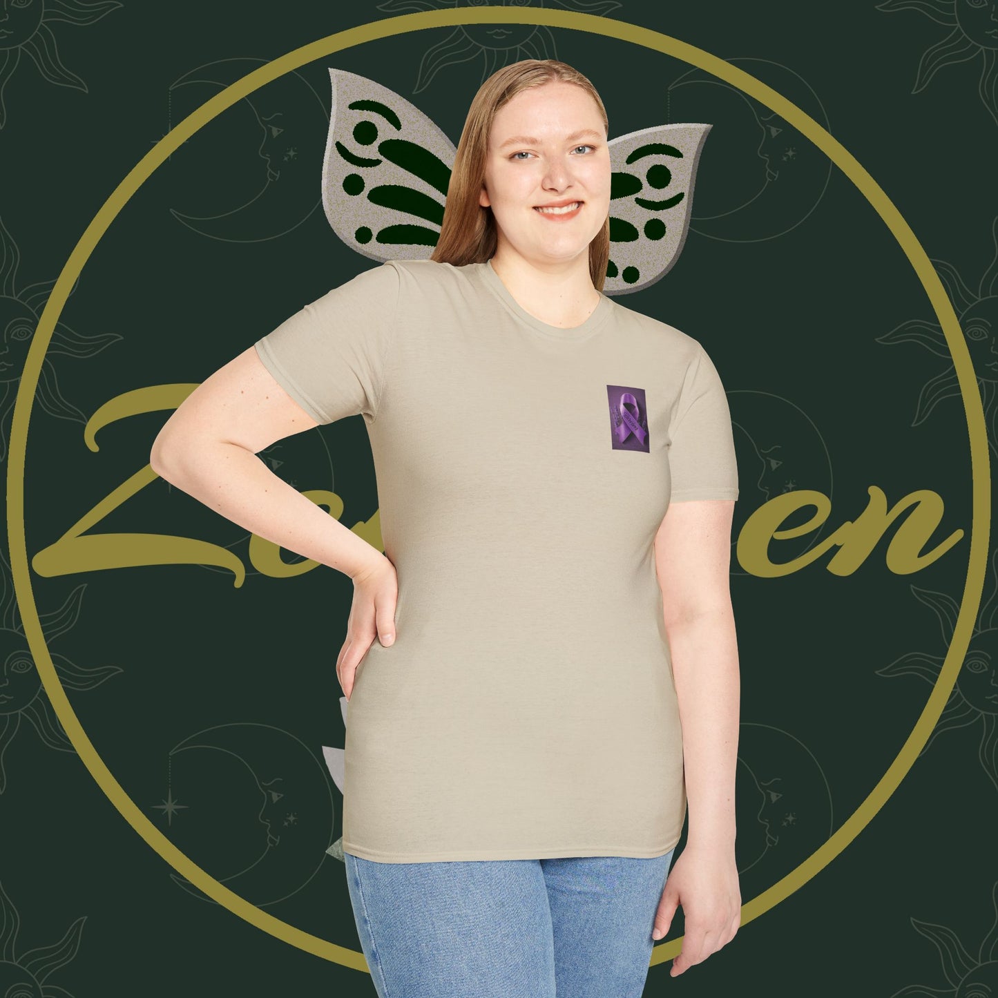 SURVIVOR Lavender Ribbon - Unisex Softstyle T-Shirt - Cancer Awareness all Forms - ZenGen USA