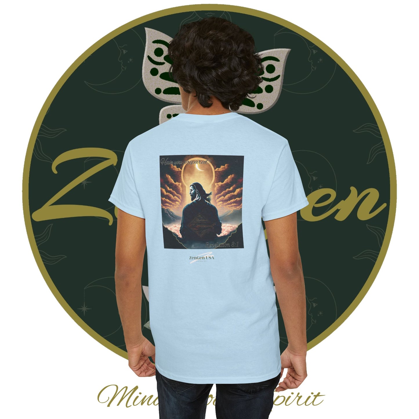 Apocalipsis - 7mo Sello Apocalipsis 8:1 - Camiseta de algodón pesado unisex - Colección Revelación - ZenGen USA