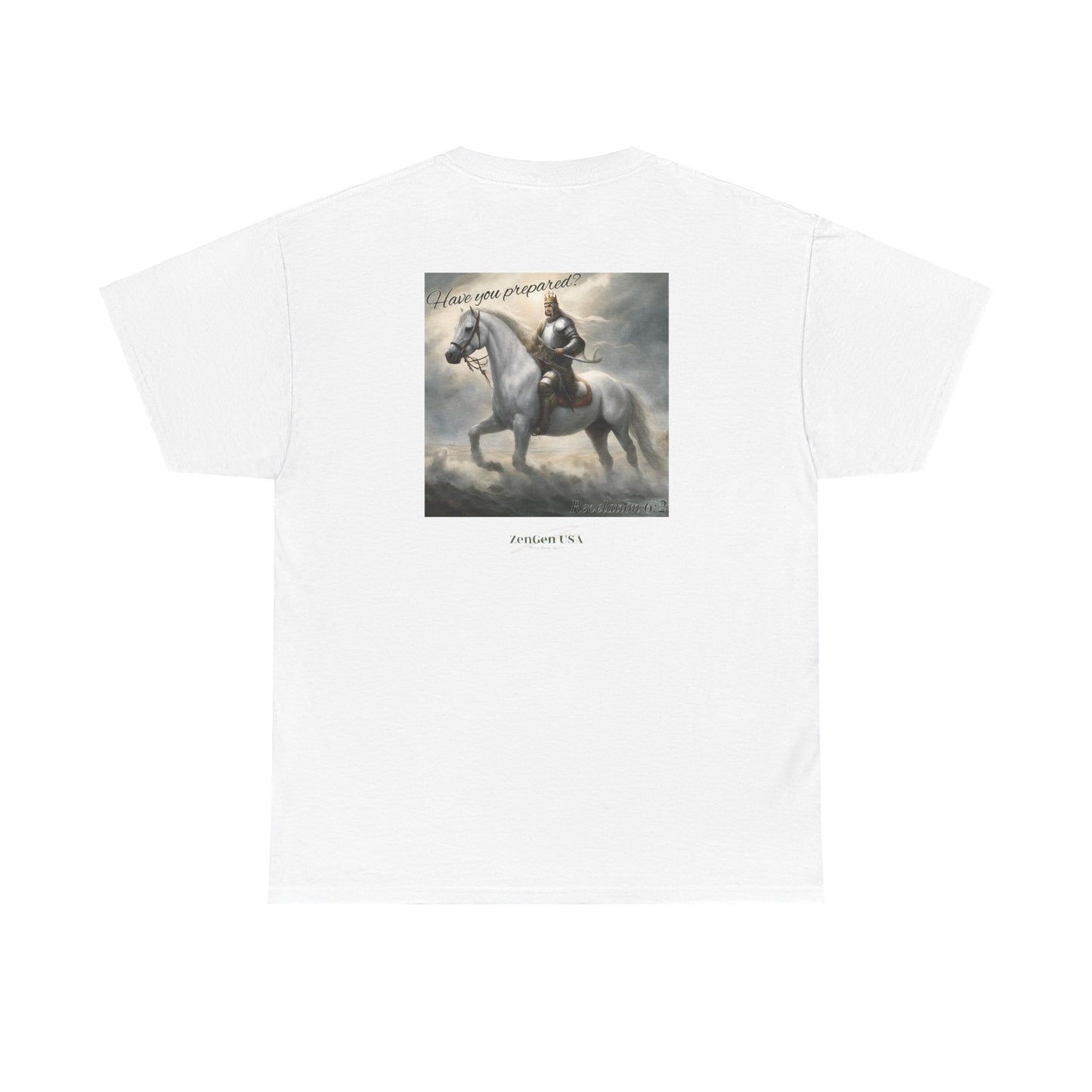 Apocalypse - 1st Seal Revelation 6:2 - Unisex Heavy Cotton Tee - Revelation Collection - ZenGen USA - ZenGen USA