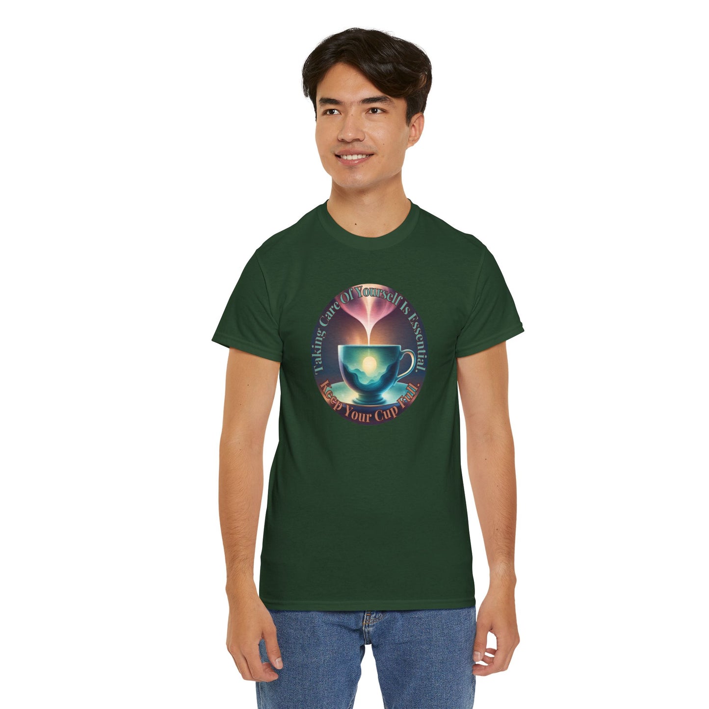Keep Your Cup Full Unisex Heavy Cotton Zen Graphic Tee | 12 Colors To Choose | ZenGen - ZenGen USA