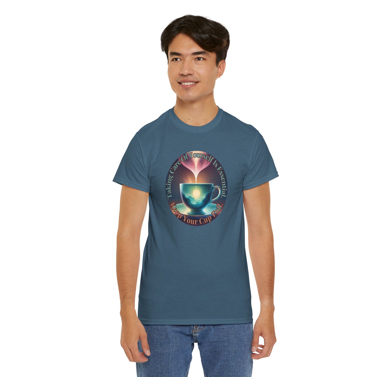 Keep Your Cup Full Unisex Heavy Cotton Zen Graphic Tee | 12 Colors To Choose | ZenGen - ZenGen USA
