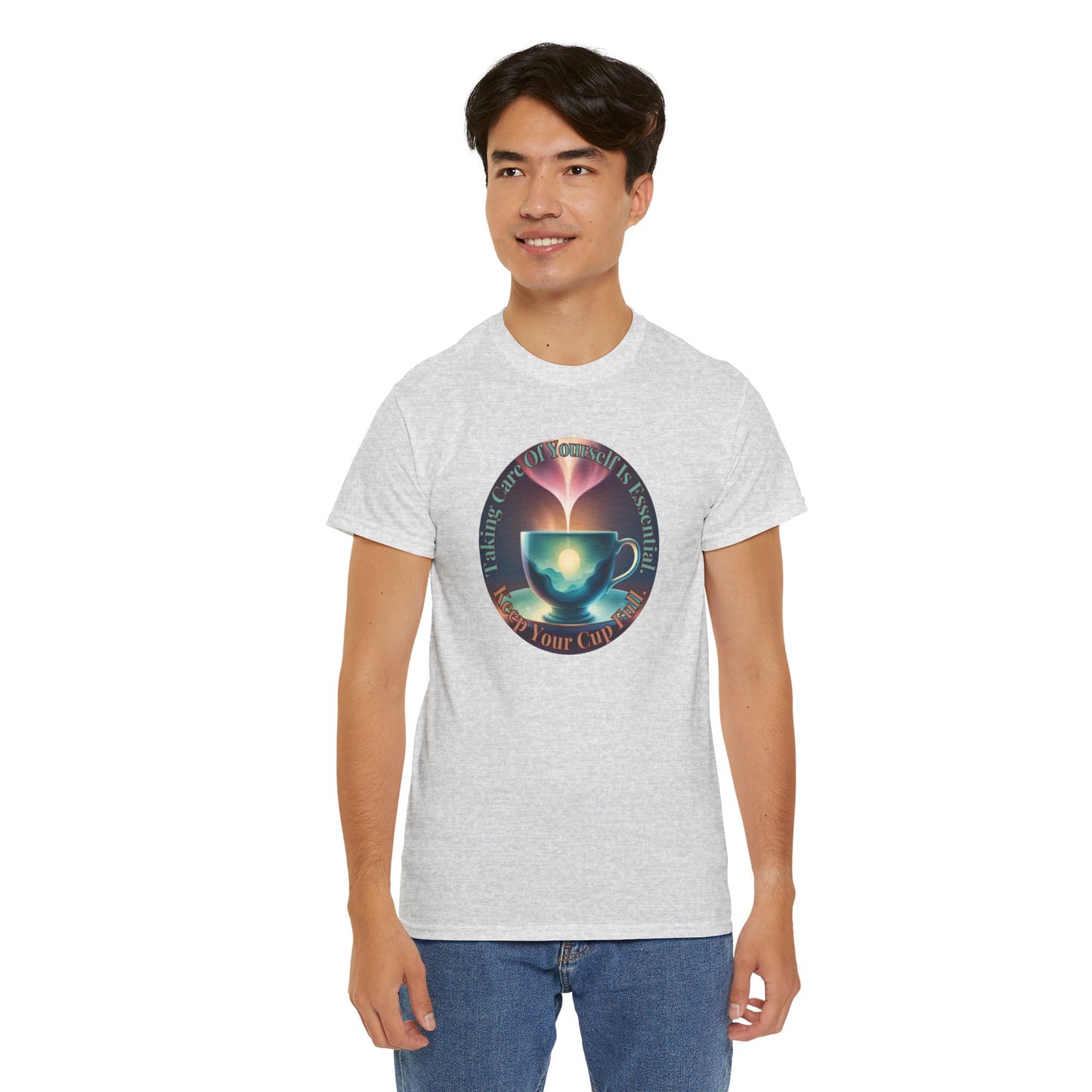 Keep Your Cup Full Unisex Heavy Cotton Zen Graphic Tee | 12 Colors To Choose | ZenGen - ZenGen USA