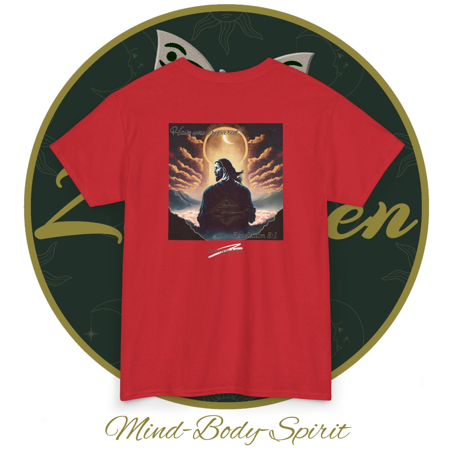 Apocalipsis - 7mo Sello Apocalipsis 8:1 - Camiseta de algodón pesado unisex - Colección Revelación - ZenGen USA