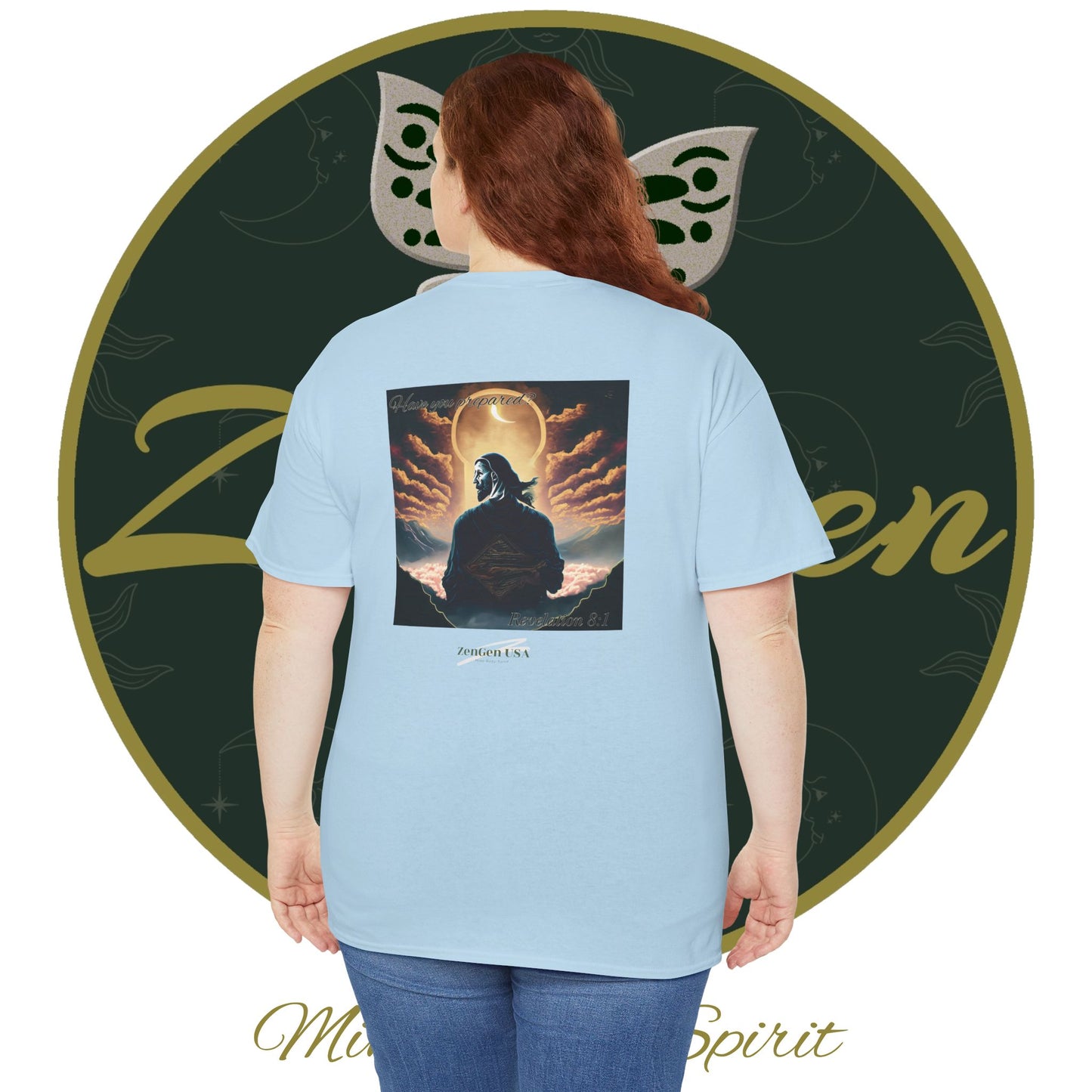 Apocalipsis - 7mo Sello Apocalipsis 8:1 - Camiseta de algodón pesado unisex - Colección Revelación - ZenGen USA