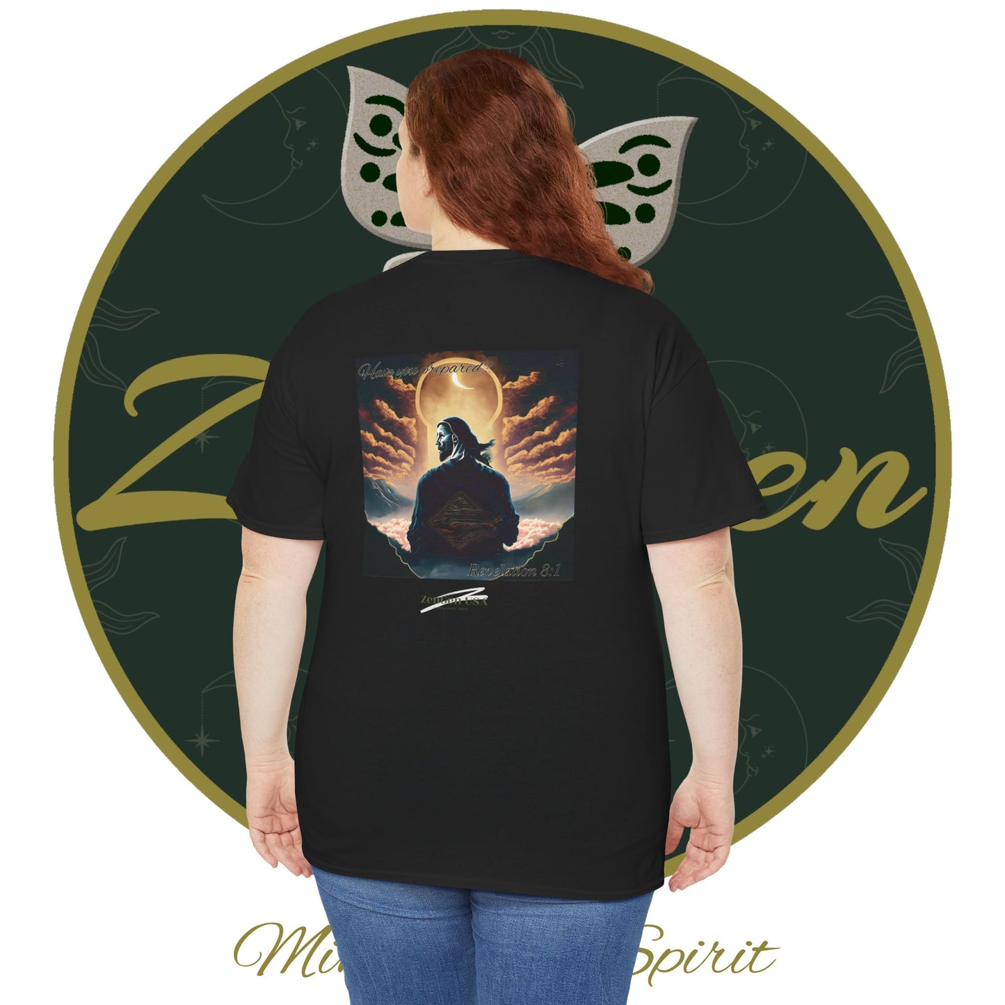 Apocalipsis - 7mo Sello Apocalipsis 8:1 - Camiseta de algodón pesado unisex - Colección Revelación - ZenGen USA