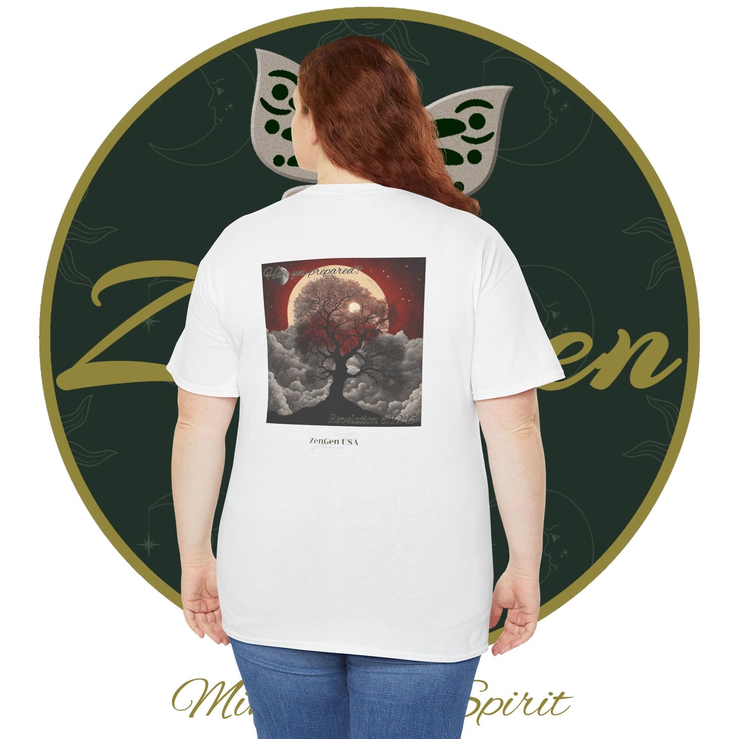 Apocalipsis - 6to Sello Apocalipsis 6:12-15 - Camiseta de algodón pesado unisex - Colección Revelación - ZenGen USA