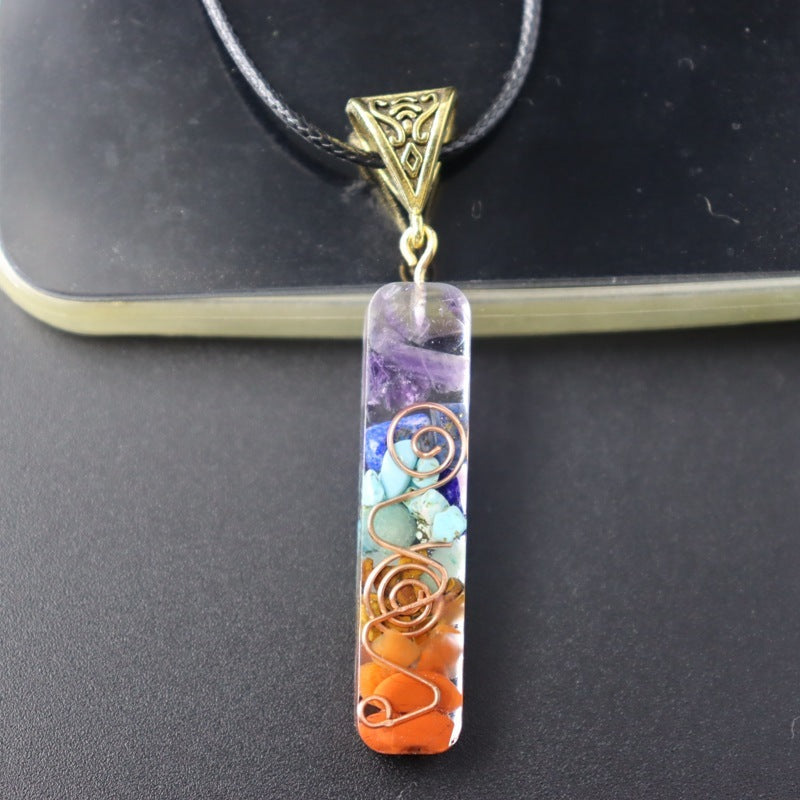 Retro Reiki Healing Energy Crystal Pendant Natural Stone For Yoga Meditation Spiritual 7 Chakra Jewelry Necklace Amulet - ZenGen USA