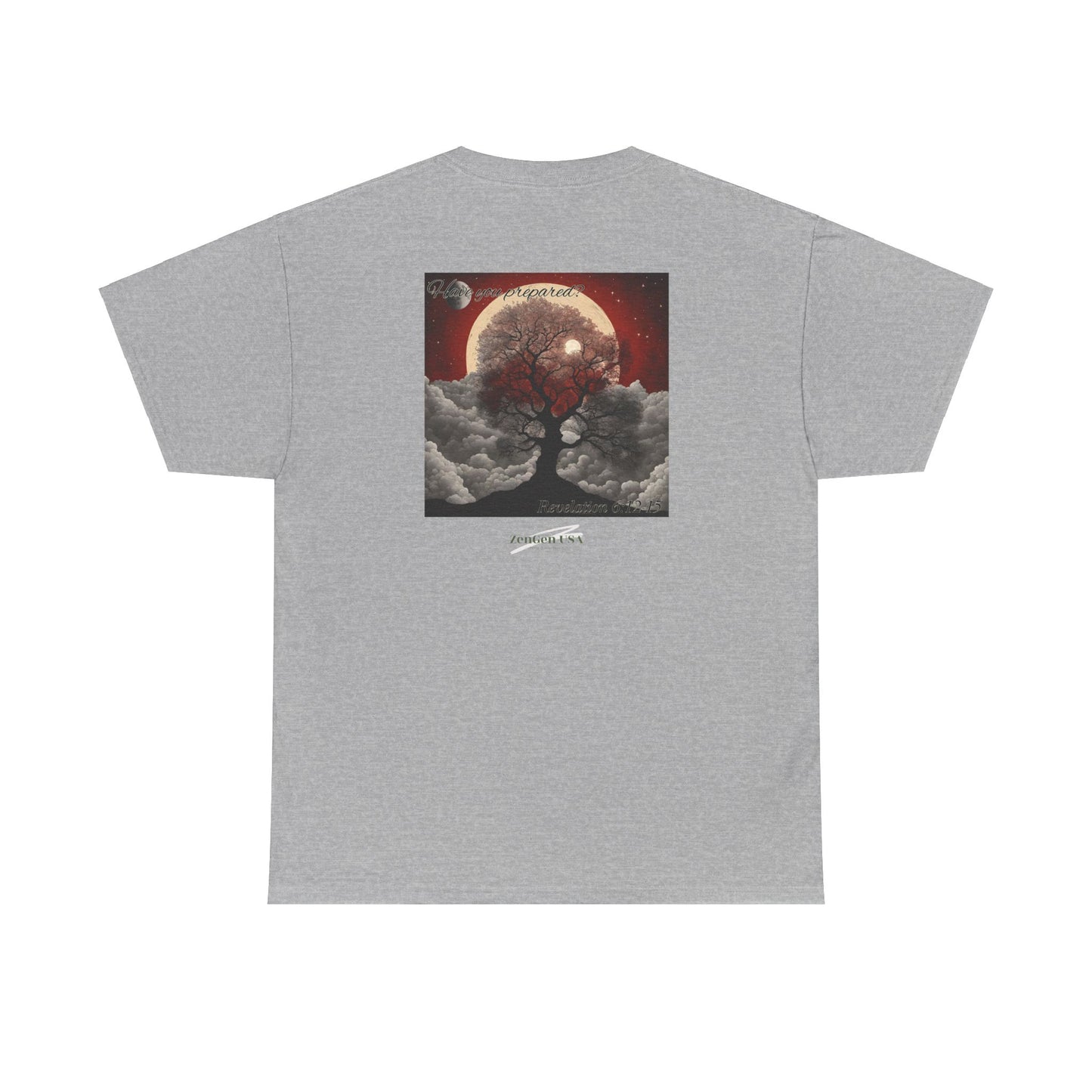 Apocalipsis - 6to Sello Apocalipsis 6:12-15 - Camiseta de algodón pesado unisex - Colección Revelación - ZenGen USA