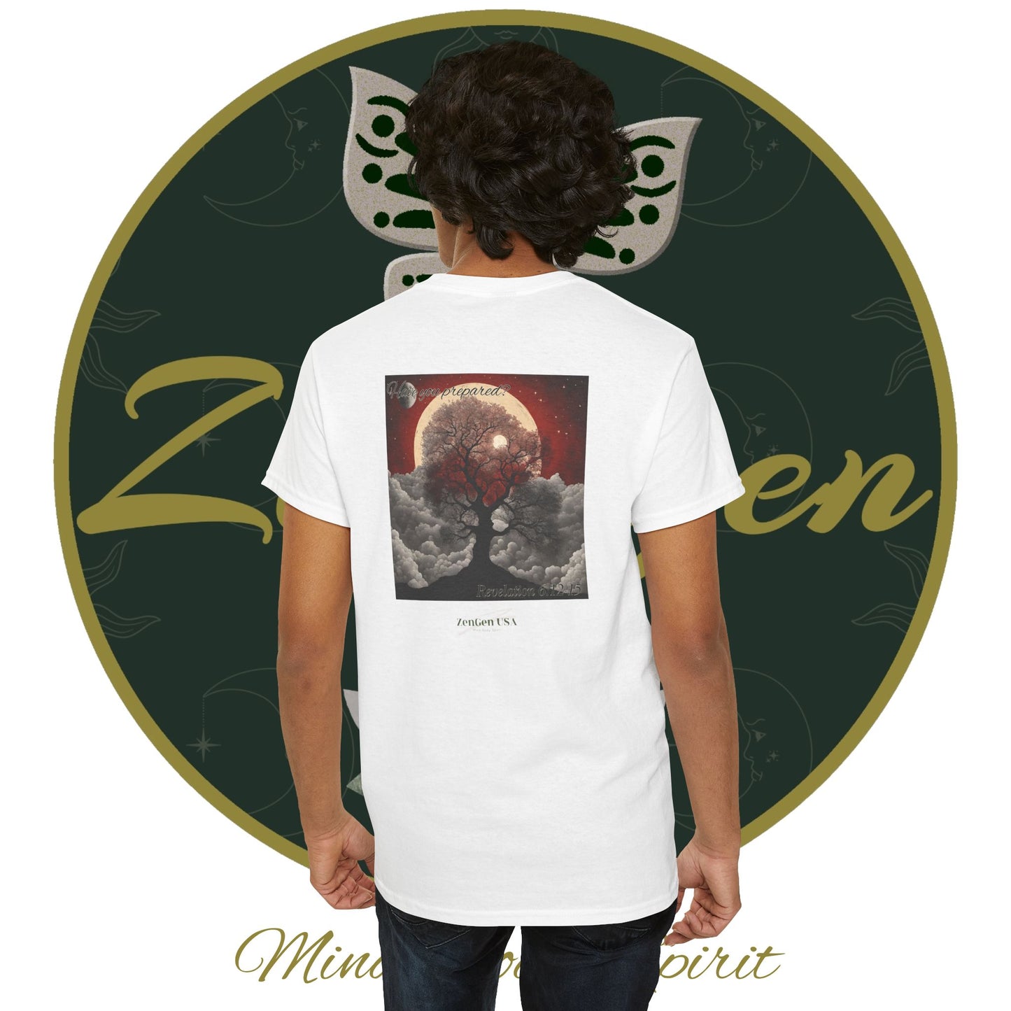 Apocalipsis - 6to Sello Apocalipsis 6:12-15 - Camiseta de algodón pesado unisex - Colección Revelación - ZenGen USA