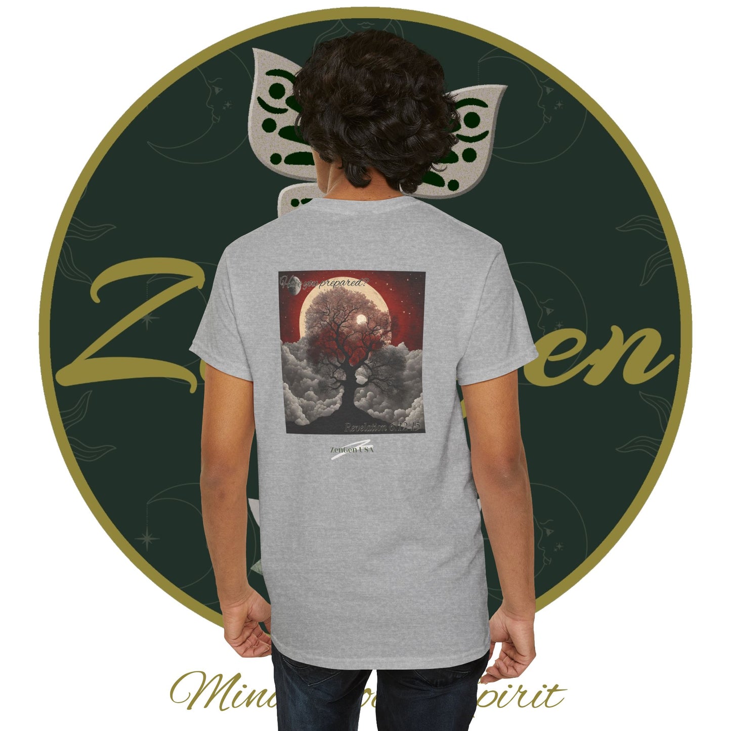 Apocalipsis - 6to Sello Apocalipsis 6:12-15 - Camiseta de algodón pesado unisex - Colección Revelación - ZenGen USA