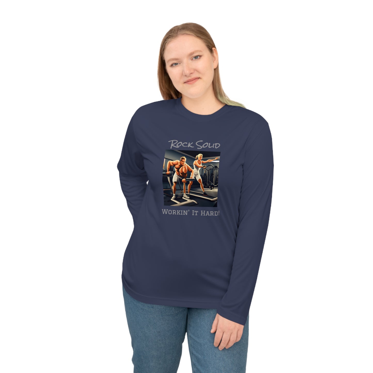 Unisex Performance Long Sleeve Shirt - ROCK SOLID "Workin it Hard!" - ZenGen USA - ZenGen USA