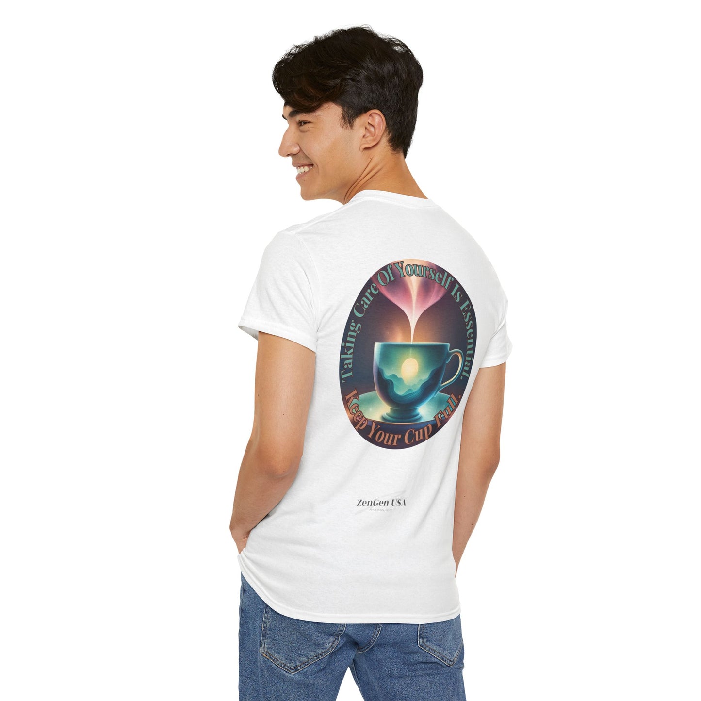 Keep Your Cup Full Unisex Heavy Cotton Zen Graphic Tee | 12 Colors To Choose | ZenGen - ZenGen USA