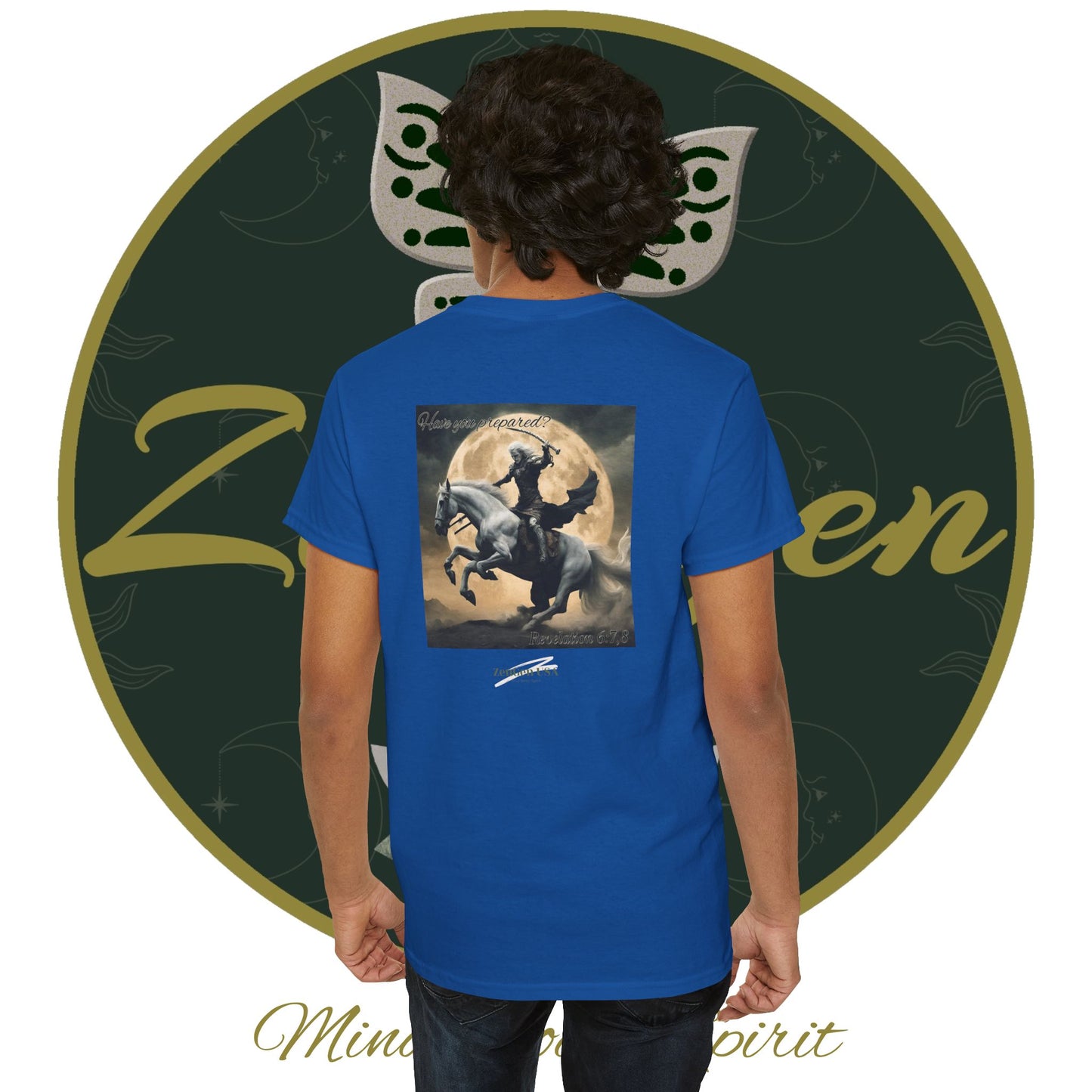 Apocalipsis - 4to Sello Apocalipsis 6:7,8 - Camiseta de algodón pesado unisex - Colección Revelación - ZenGen USA