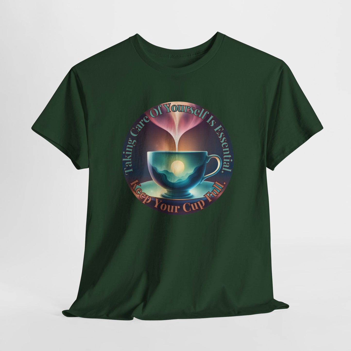 Keep Your Cup Full Unisex Heavy Cotton Zen Graphic Tee | 12 Colors To Choose | ZenGen - ZenGen USA