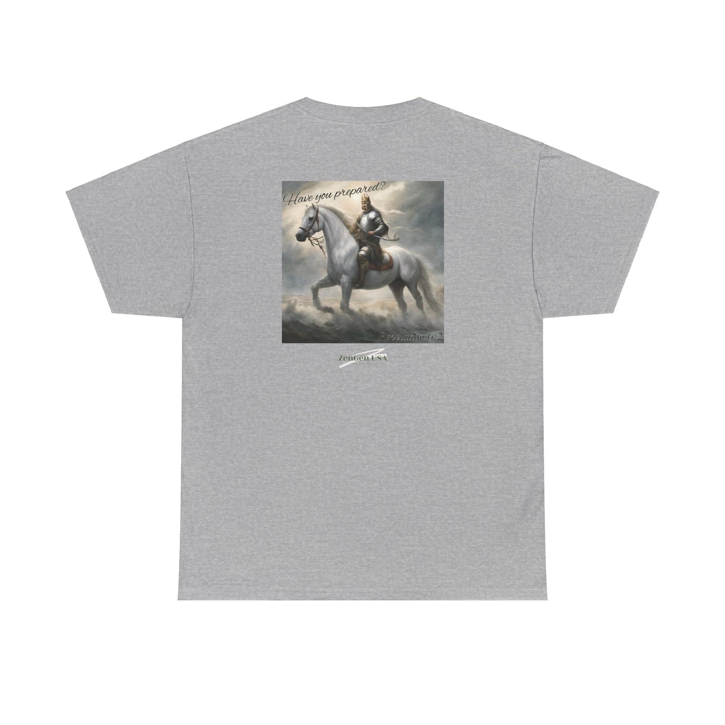Apocalypse - 1st Seal Revelation 6:2 - Unisex Heavy Cotton Tee - Revelation Collection - ZenGen USA - ZenGen USA